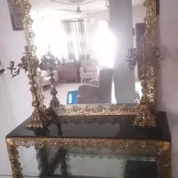ست برنز برنجی آینه شمدان نیز وساعت ایستاد|صنایع دستی و سایر لوازم تزئینی|رشت, انصاری|دیوار