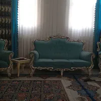 مبل رنگ ابی چوب  استخوانی