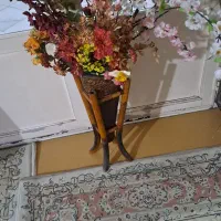 گل با گلدون با میز تلویزیون فروشی|گل و گیاه طبیعی|بومهن, |دیوار