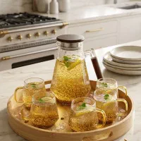 پارچ و لیوان هشت ضلعی