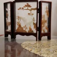 قاب طاووس دکوری آنتیک ژاپنی چوبی طرح پارتیشن قدیمی|کلکسیون اشیاء عتیقه|تهران, درب دوم|دیوار