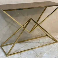 میز آرایش کنسول فلزی طرح استیل لاکچری هرمی|بوفه، ویترین، کنسول|آفتاب, |دیوار