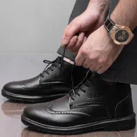 نیم بوت مردانه COCO مشکی و عسلی مدل Salivan|کیف، کفش، کمربند|فولادشهر, B1|دیوار