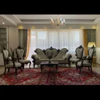 مبل سلطنتی چوب گردو و پارچه درجه یک