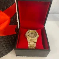 ساعت  نگین دار - طلایی مجلسی