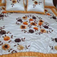 روتختی دونفره ساتن گل برجسته