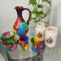 پارچ و لیوان وظروف سفالی