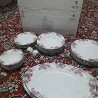 چینی زرین سرویس ۲۸ پارچه اکبند چینی گلسرخی اران