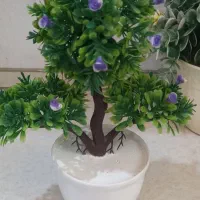 ۳ عدد گلدان گل مصنوعی بنسای و شمشاد