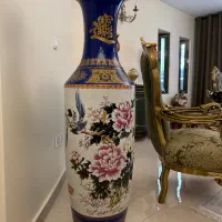 گلدان آنتیک طلاکوب ۲۴ عیار اصلی