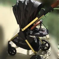 کالسکه خارجی دسته چرم تاشو و کمجا