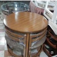میز و صندلی مثلثی میز شیشه ای دایره ای