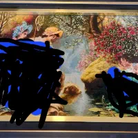 تابلو دسبافت تبریزفرش فرانسوی ومنظره
