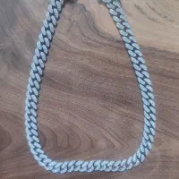 گردنبند استیل فول نگین بافتی