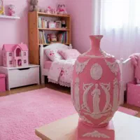 گلدان صورتی طرح وجوود