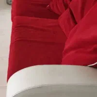 مبل چرم و پارچه سفید قرمز