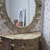 آینه و میز طرح برنز