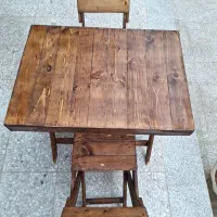میز و صندلی چوبی تاشو