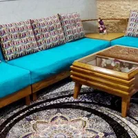 مبل L رنگ فیروزه ای