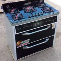 گاز طرح فر نگین سبز صفحه شیشه ای نو با گارانتی