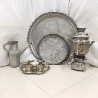 وسایل قدیمی عتیقه مجمع مسی سینی ورشو سماورنفتی