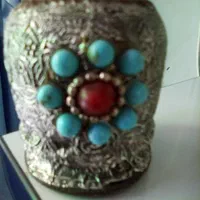 ظروف تزئینی با فیروزه،عقیق و زمرد|صنایع دستی و سایر لوازم تزئینی|دامغان, |دیوار