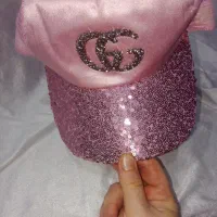 کلاه زنانه صورتی پولکی مجلسی خیلی زیبا