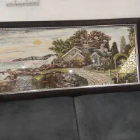 تابلو ترمه اصل با قاب upvc