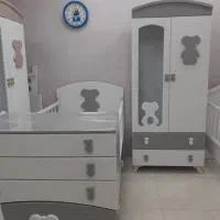 سرویس چوب سیمونی مدل تدی کمد ویترین تخت نوزاد|تخت و سرویس خواب|لنگرود, |دیوار