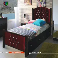 تخت خواب یکنفره فلزی خوابگاه سوییت خرد عمده|تخت و سرویس خواب|یزد, |دیوار