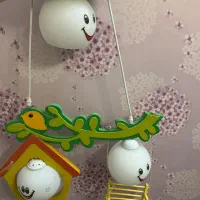 لوستر چوبی اتاق کودک سه شعله