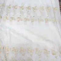 پرده حریر گلدار کاملا سالم