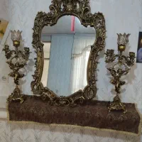 آینه و شمعدان برنز