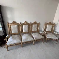 مبل سلطنتی استیل چوبی کلاسیک ۷ نفره