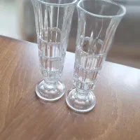 یک جفت گلدان  کریستال ایتالیایی کوچک عتیقه