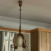 دو عدد لوسترچوبی ۴شاخ ویک عدد تک شاخ و آباژور ست|لوستر و چراغ آویز|رشت, گلسار|دیوار