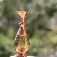 گلدان صنایع دستی مس و خاتم