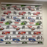 پرده زبرا در حد نو طرح ماشین برای اتاق کودک