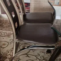 میز وصندلی ناهارخوری شیشه ای صندلی