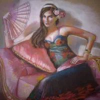 نقاشی از تکنیک پاستل گچی قاب شده