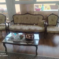 مبل استیل همراه میز ناهار خوری