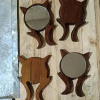 اینه چوبی طرح گربه مسافرتی کوچیک|آینه|آبادان, |دیوار