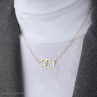 گردنبند طلا 18 عیار زنانه مایا ماهک طرح دو قلب