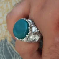 انگشتر نقره عقیق سبز|جواهرات|اصفهان, لاله|دیوار