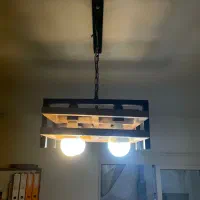 لوستر ، آویز چوبی فلزی|لوستر و چراغ آویز|اصفهان, چرخاب|دیوار