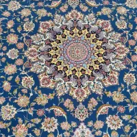 فرش ماشینی طرح زمینه آبی