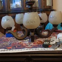 لوستر آویز چوبی