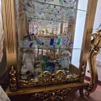 دکور منبت طلایی چهار طبقه از جنس چوب روکش طلایی|بوفه، ویترین، کنسول|تهران, اکباتان|دیوار