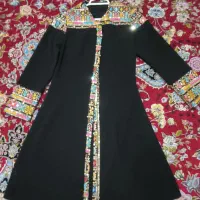 مانتو سنتی مزون دوز کرپ مشکی مشکی