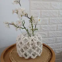 گلدان شیشه ای گلیم باف